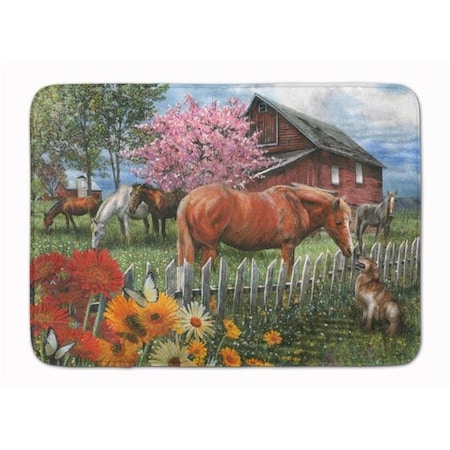 Carolines Treasures Carolines Treasures PTW2020RUG Horses Chatting with The Neighbors Machine Washable Memory Foam Mat PTW2020RUG